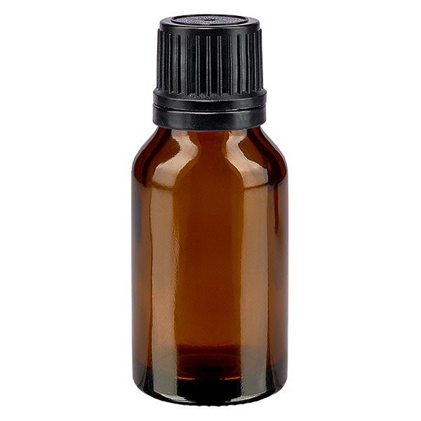 Apothekenflasche braun 30ml Tropfverschluss Giessring 1mm schwarz Originalitätsverschluss