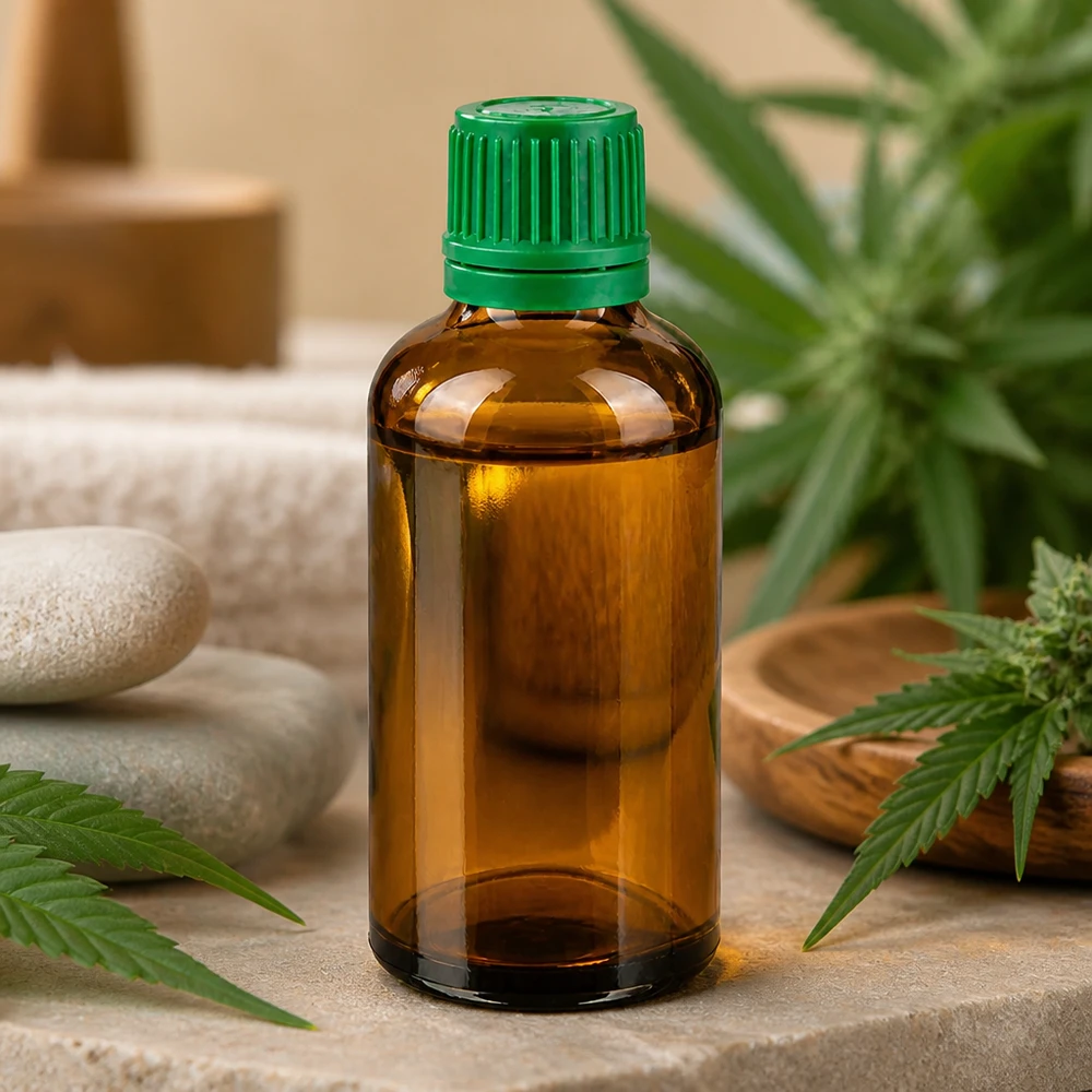 Vielseitige 50ml Apothekerflasche mit grünem Verschluss für DIY-Kosmetik und Wellness