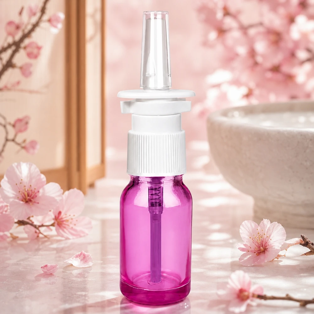 Nachfüllbare 10ml Nasensprayflasche mit robustem Glaskorpus und auslaufsicherem Verschluss