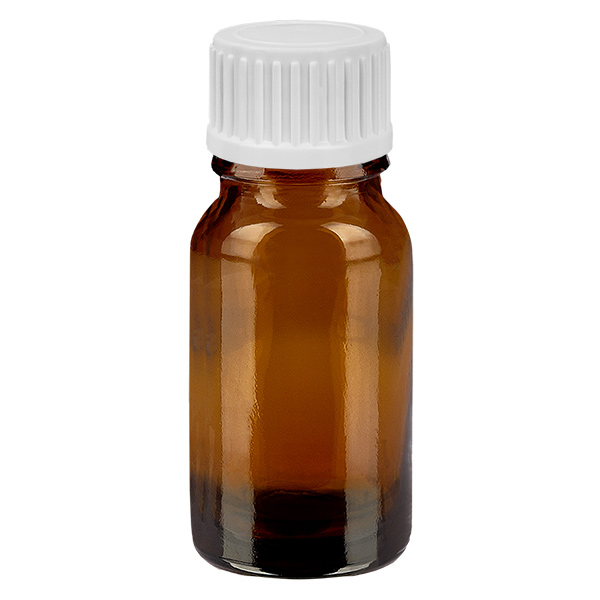 10ml Globuliflasche 3mm Giessring weiß Standardverschluss BrownL. UT18/10