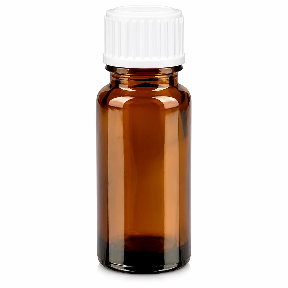 Apothekenflasche braun 10ml Tropfverschluss weiß 0.8mm Standard Kompakte Tropfflasche ApoGlas 10ml braun mit weißem STD-Verschluss für Laboranwendungen
