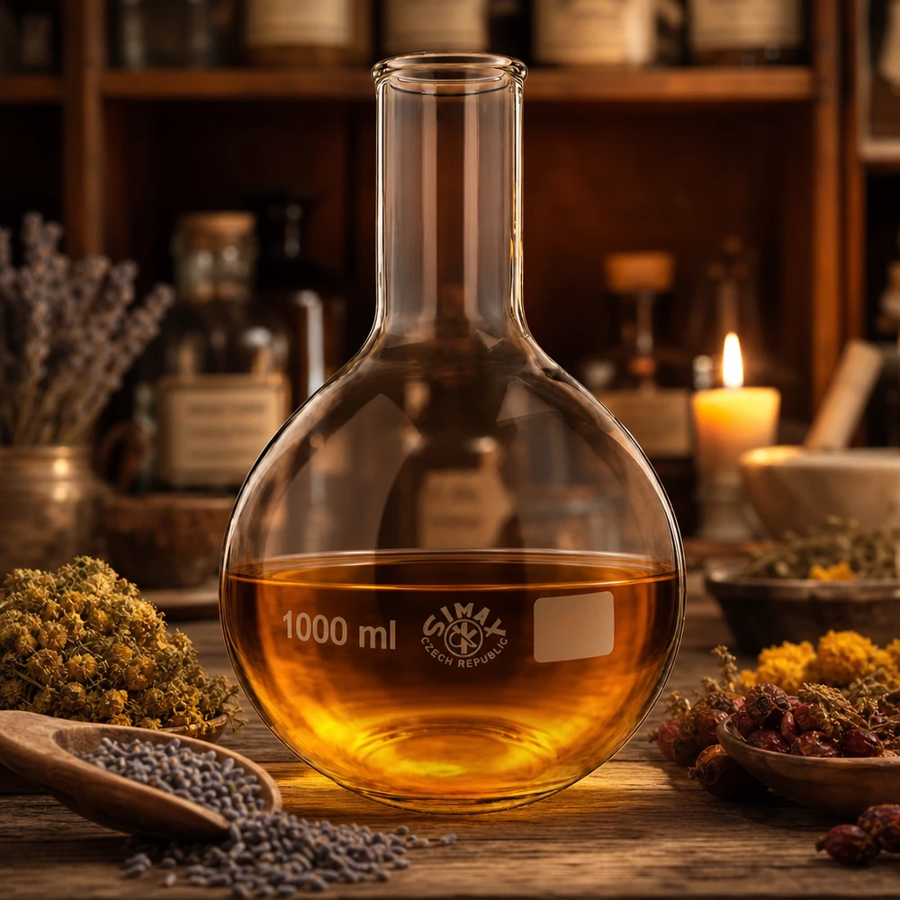 Vielseitiger Glaskolben 1000ml ideal für Destillation, Synthese und Lösungsmittellagerung