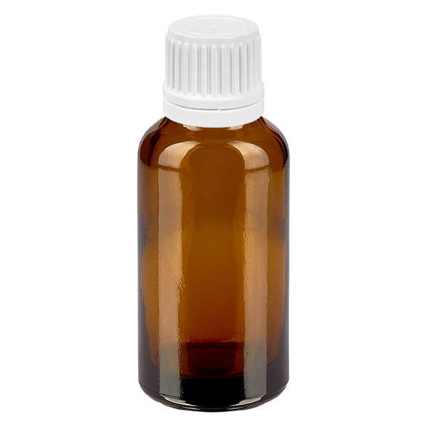 30ml Flasche 11mm Schraubverschluss weiß Originalitätsverschluss BrownLine UT18/30