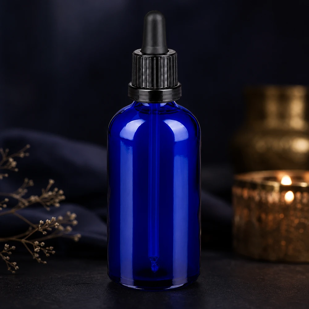100ml Pipettenflasche schwarz Originalitätsverschluss BlueLine UT18/100 Professionelle Apothekerflasche 100ml in Blau mit präzisem Dosieraufsatz für Wirkstoffe
