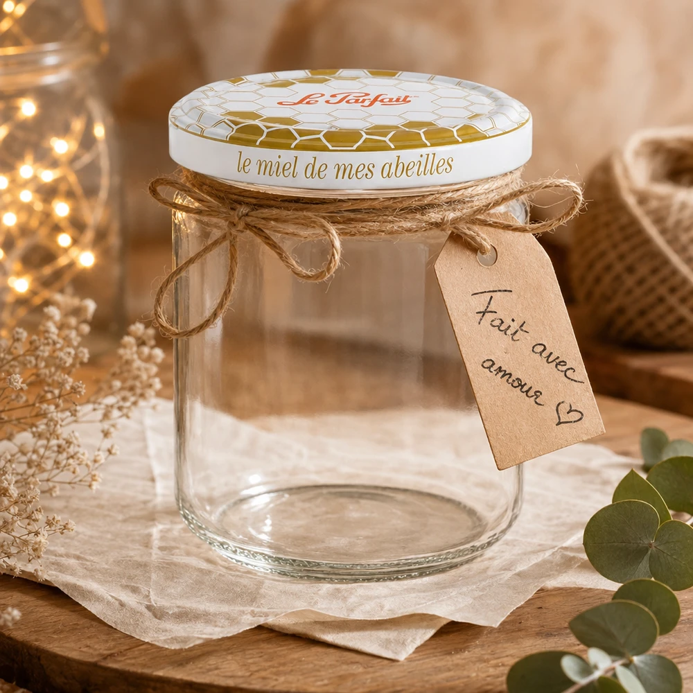 212ml Vorratsglas "Honey" mit Schraubdeckel Le Parfait® Le Parfait 212ml Honey Vorratsglas mit Geschenkverpackung Juteschnur und handgeschriebenem Anhänger dekoriert