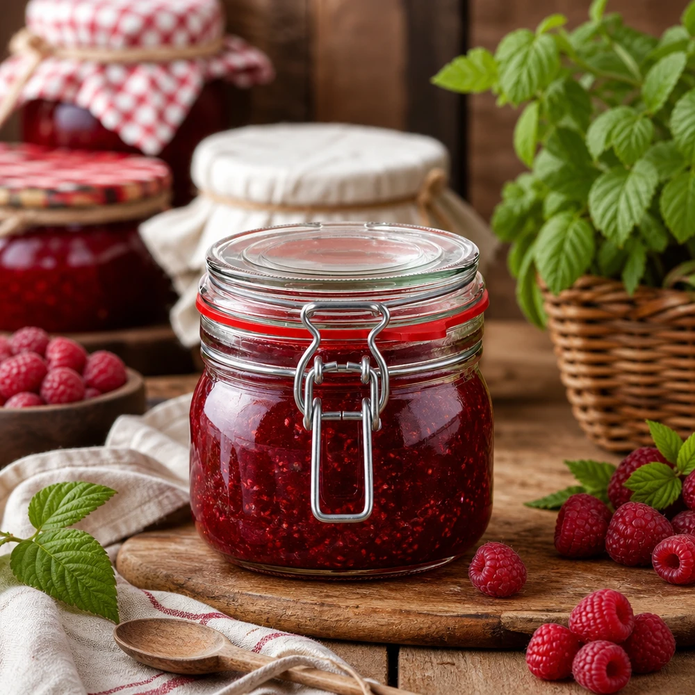 634ml Vorratsglas Typ G mit Bügelverschluss UN.. 634ml Konservenglas mit stabilem Metallverschluss für langfristige Lagerung von Lebensmitteln