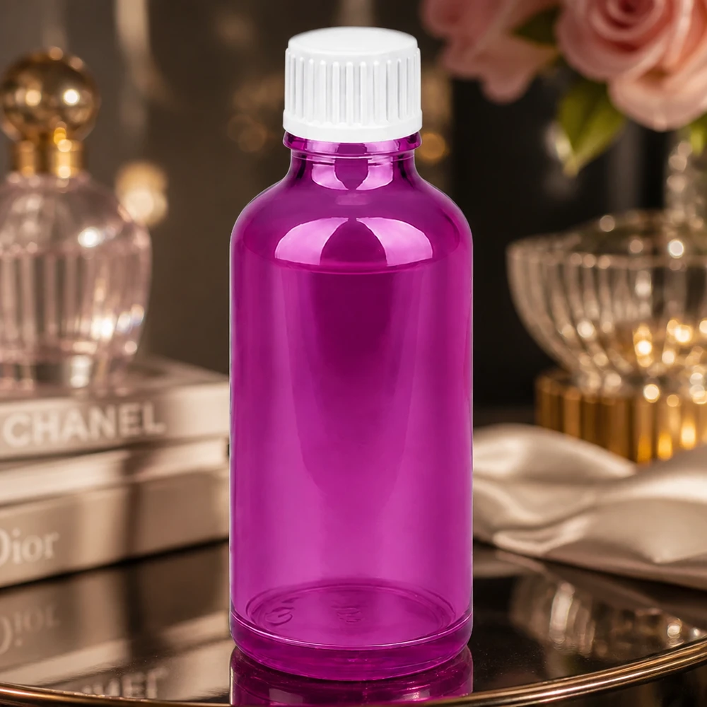 50ml Tropfflasche 0.9mm weiss Standard PurpleLine. UT18/50 Professionelle 50ml Dosierungsflasche violett für Apotheke und medizinische Anwendung