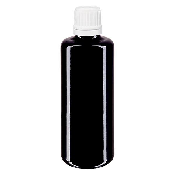 Apothekenflasche violett 50ml Schraubverschluss weiß Originalitätsverschluss