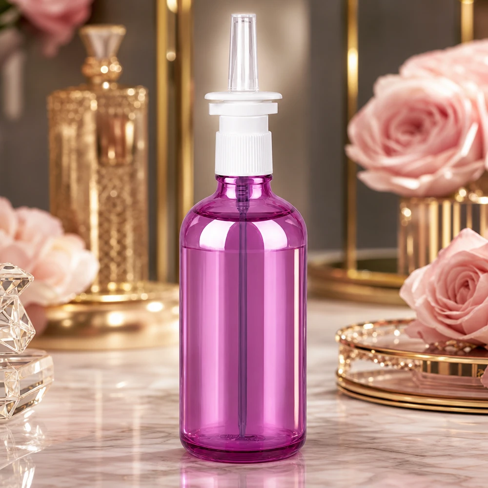 Funktionale violette Sprayflasche 100ml mit optimaler Größe für tägliche nasale Behandlungen