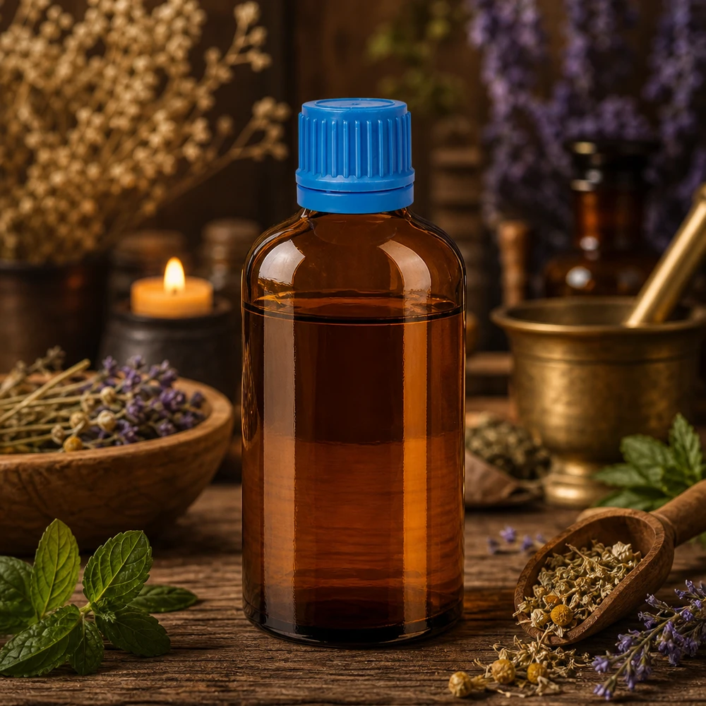 Pharmaqualität Glasflasche 100ml in braun mit auslaufsicherem Verschluss für sterile Lösungen