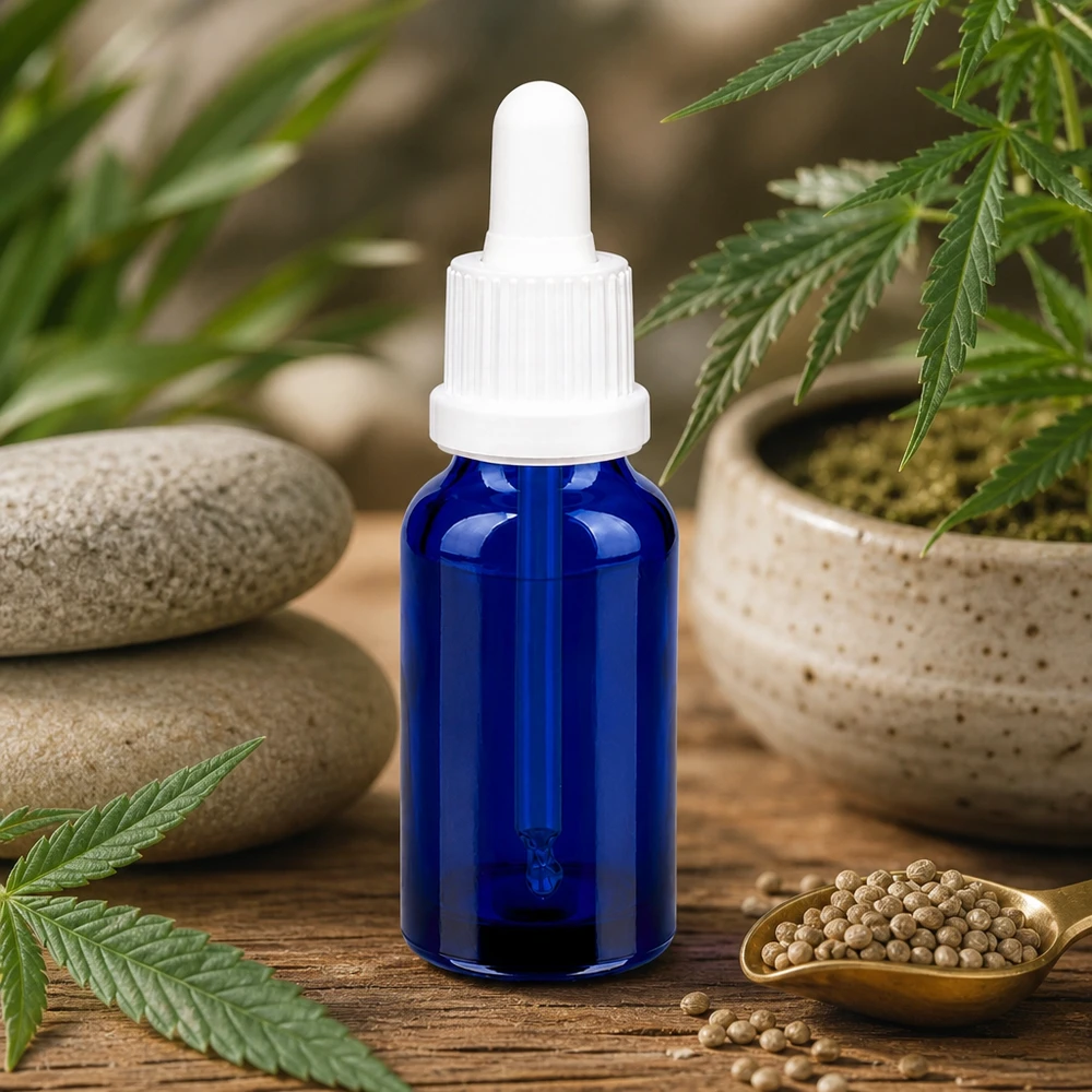 20ml Pipettenflasche weiß Originalitätsverschluss BlueLine UT18/20 Stilvolle 20ml Tropfflasche in tiefem Blau mit matter weißer Pipette für Wellness