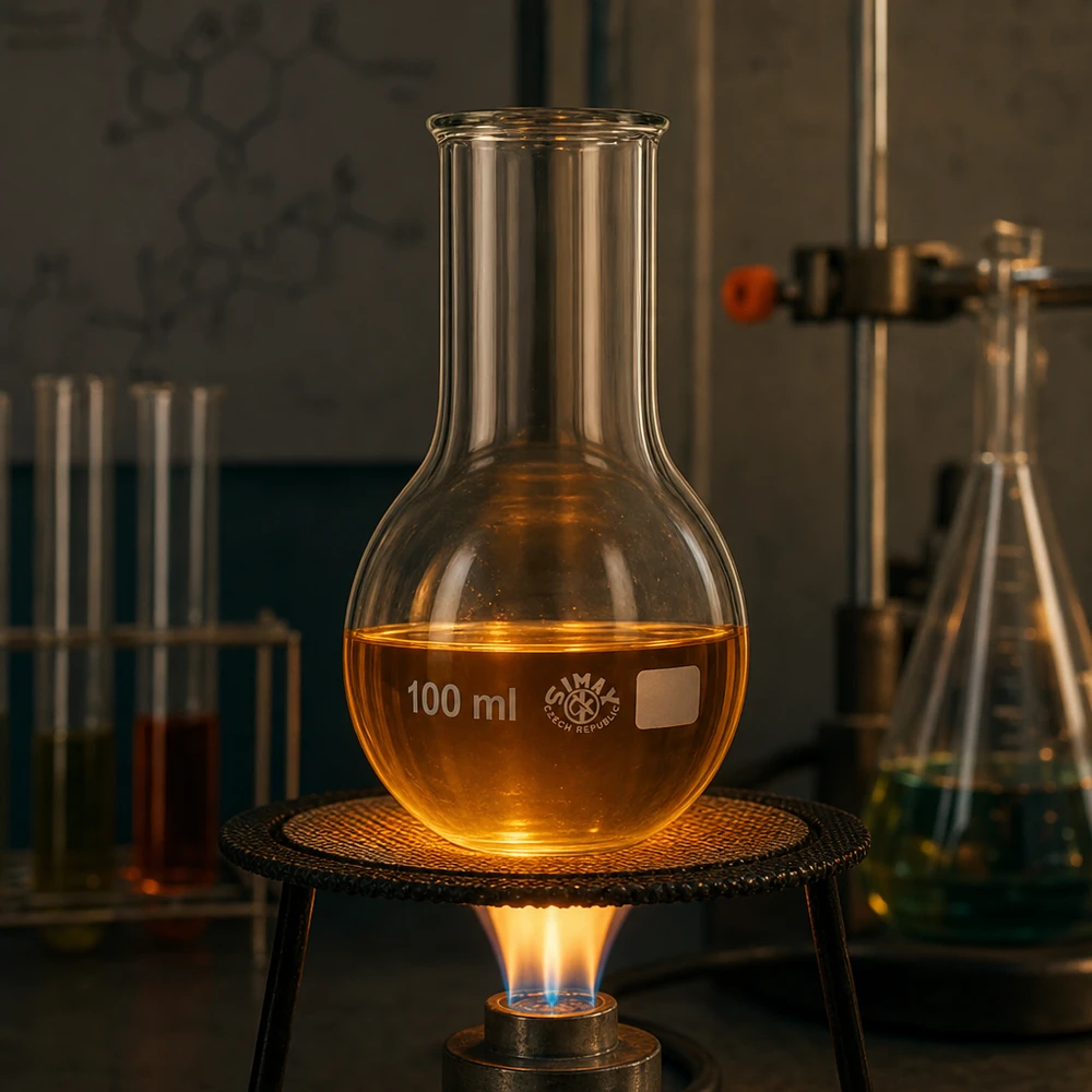 100ml Weithals-Rundkolben mit bauchiger Form für effiziente Durchmischung von Reaktanden