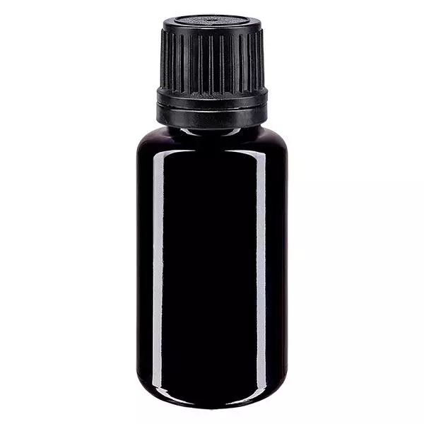 Apothekenflasche violett 20ml Schraubverschluss schwarz Giessring Originalitätsverschluss