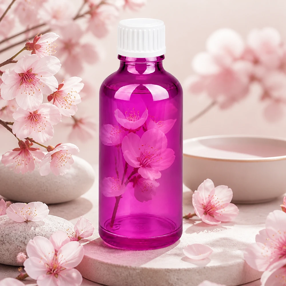 50ml (Globuli)Flasche 3mm Giessring weiß Standard PurpleLine. UT18/50 Robuste 50ml Violettglas-Flasche mit Schutzfunktion gegen Lichteinwirkung für Naturkosmetik