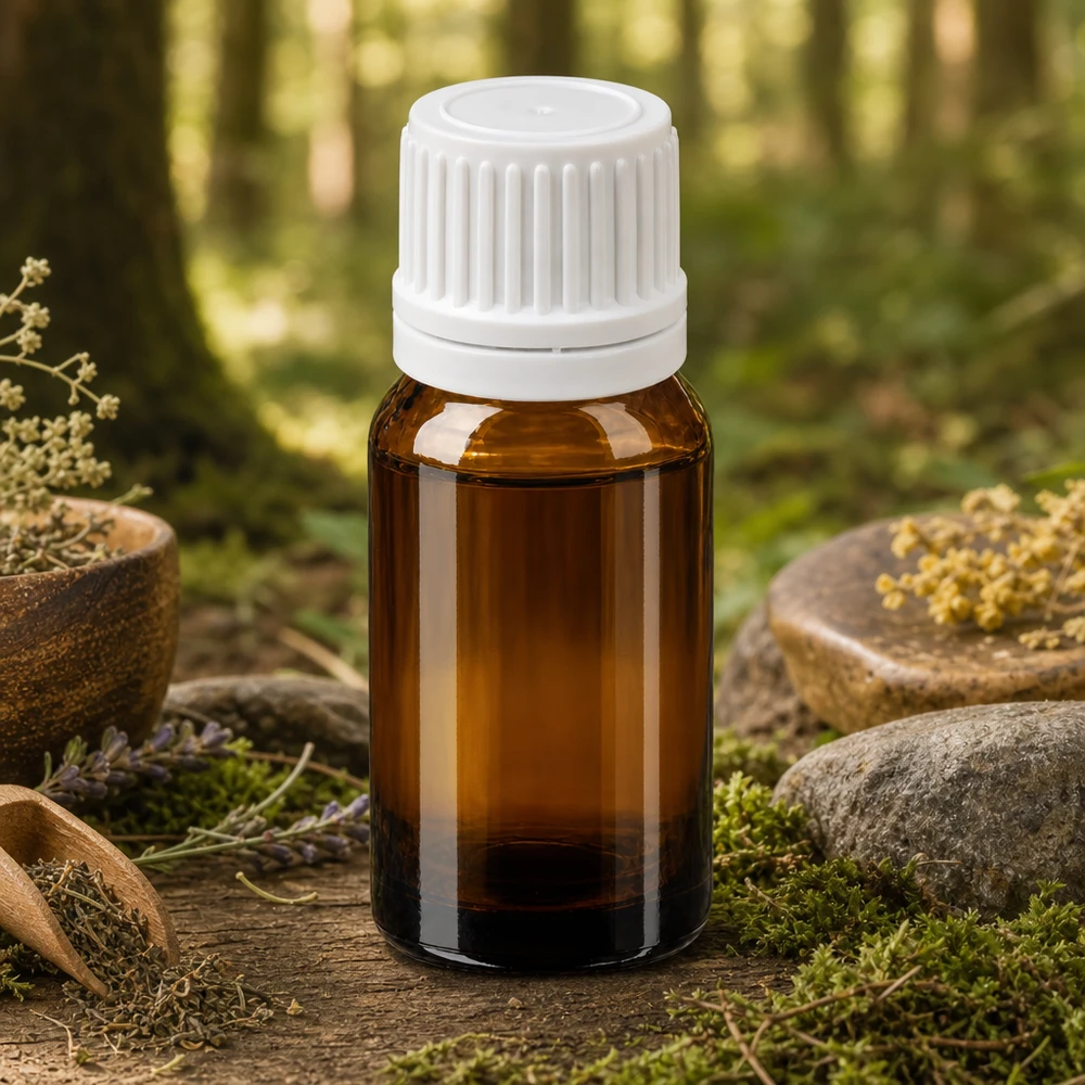 10ml Flasche 11mm Schraubverschluss weiß Originalitätsverschluss BrownLine UT18/10 Professionelle 10ml Braunglasflasche mit kindersicherem Verschluss für therapeutische Anwendungen
