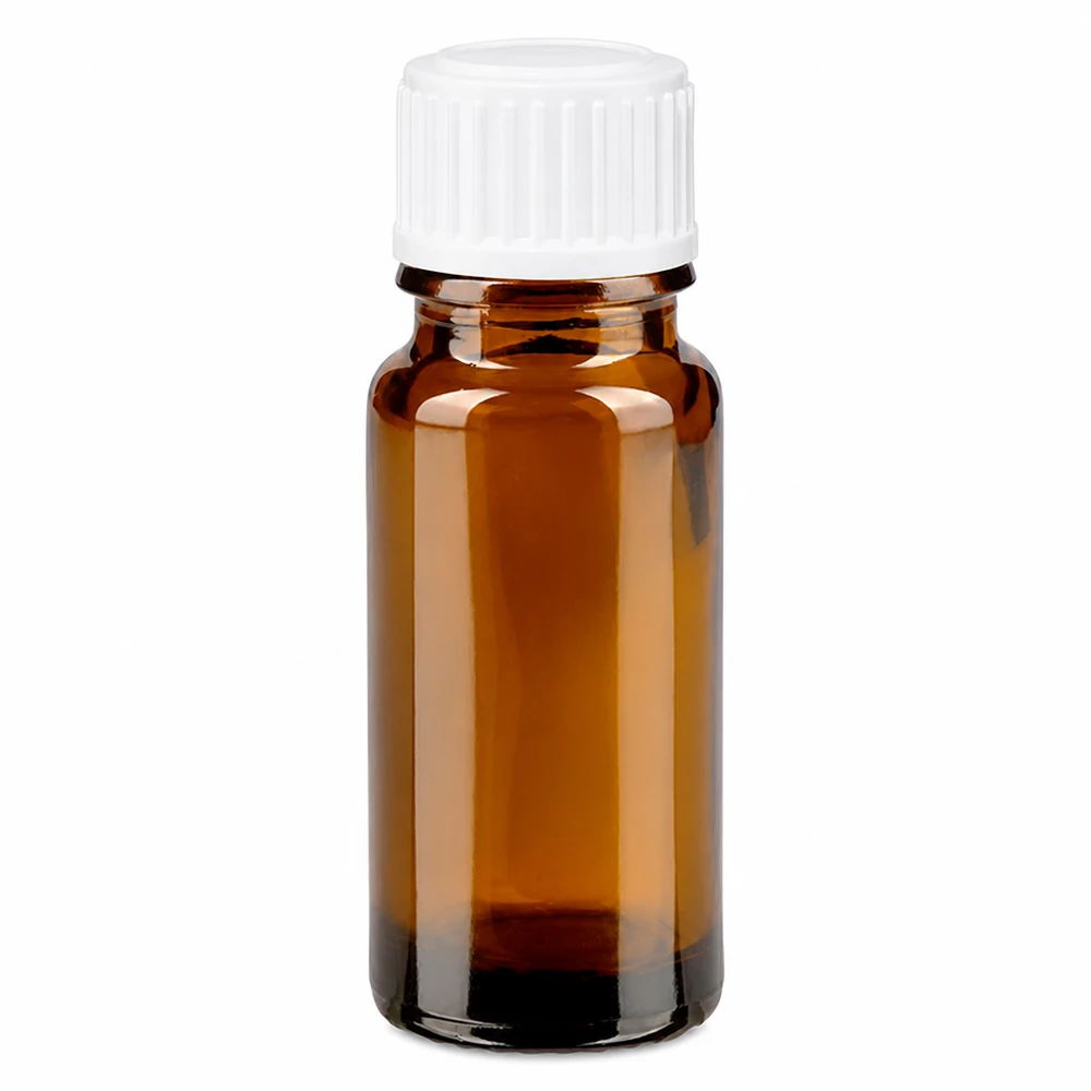 Pharmazeutische Braunglasflasche 10ml Standard Verschluss weiß für flüssige Arzneimittel