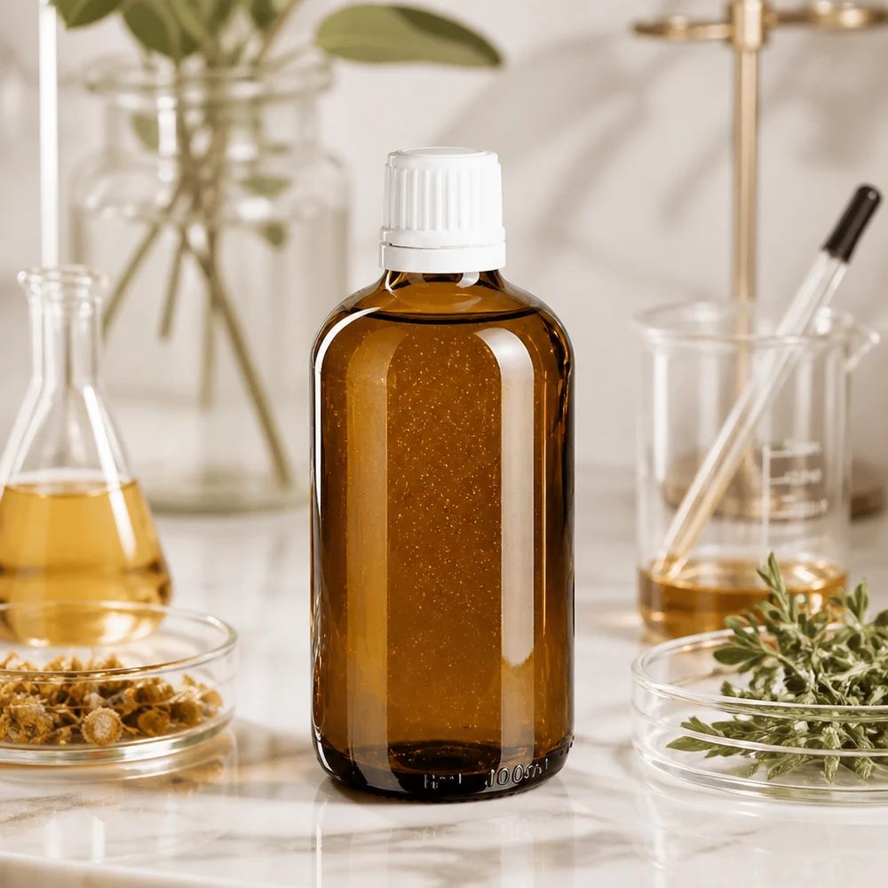 Apothekenflasche braun 100ml Schraubverschluss weiß Originalitätsverschluss Bernsteinfarbene 100ml Glasflasche mit weißem Originalitätsverschluss für Pflanzentinkturen