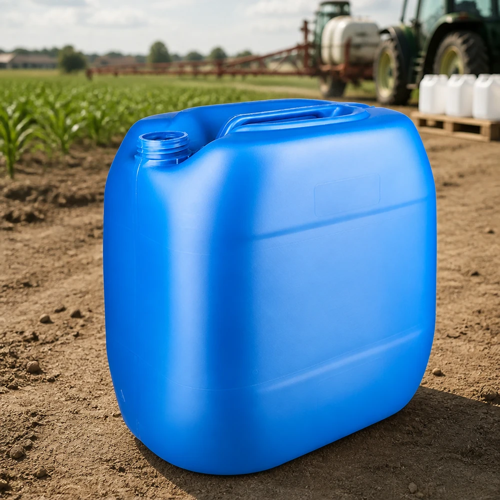 Kanister 30 Liter blau ohne Verschluss Quadratischer blauer 30 Liter Kanister ohne Verschluss mit integriertem Doppel-Tragegriff