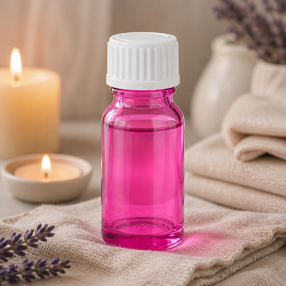 10ml (Globuli)Flasche.. 3mm Giessring weiß Standard PurpleLine. UT18/10 Professionelle 10ml Laborflasche aus farbigem Glas mit auslaufsicherem Gewinde-Verschluss