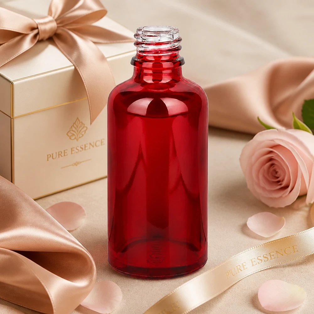 50ml rote Glasflasche RedLine UT18/50 mit lichtschutzenden Eigenschaften für empfindliche Substanzen