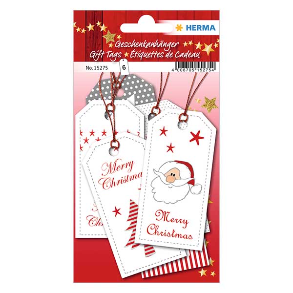 Anhänger "XMAS" (6 Stück) mit Glitzer Anhänger "XMAS" (6 Stück) mit Glitzer
