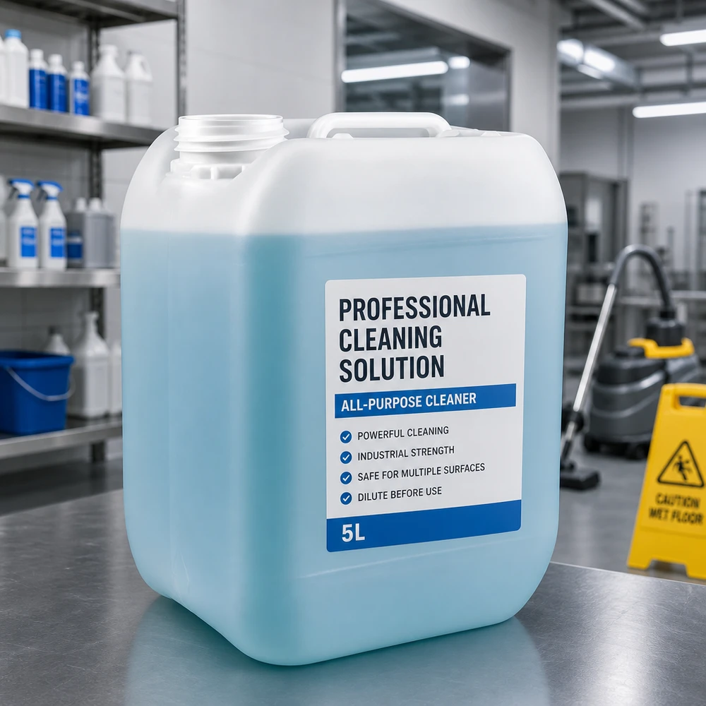 Kanister 5 Liter ohne Verschluss Großvolumiger 5L Kanister ohne Verschluss für industrielle Reinigungslösungen in professioneller Umgebung