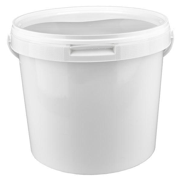 Eimer 5.6L aus weißem Kunststoff Polypropylen mit Deckel Eimer 5.6L aus weißem Kunststoff Polypropylen mit Deckel