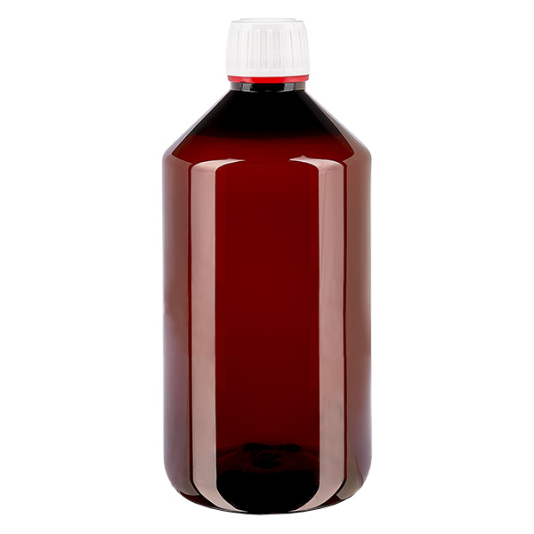 PET Flasche 750ml mit weißem Originalitätsverschluss fein geriffelt PET Flasche 750ml mit weißem Originalitätsverschluss fein geriffelt