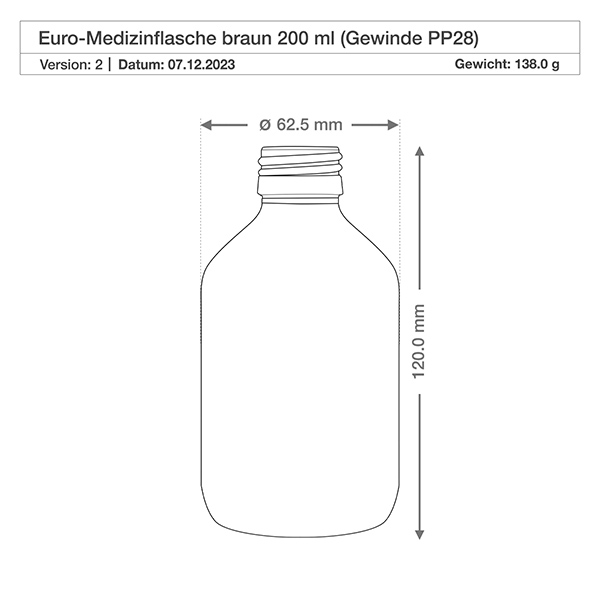 200ml Medizinflasche braun, mit Klappverschluss ApoGlas 200ml Medizinflasche braun, mit Klappverschluss ApoGlas