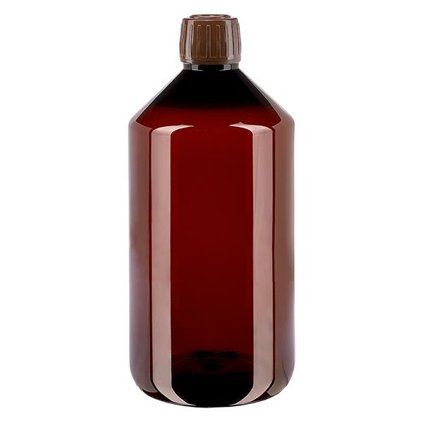 PET Flasche 750ml mit braunem Verschluss Originalitätsverschluss