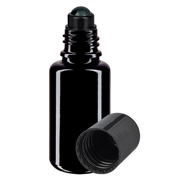 Apothekenflasche violett 20ml Roll-On Verschluss schwarz
