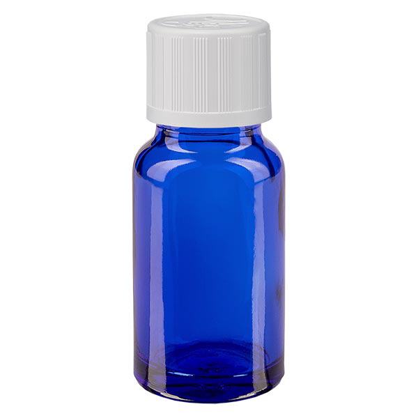 Apothekenflasche blau 10ml Schraubverschluss weiß Kindersicherung Standard