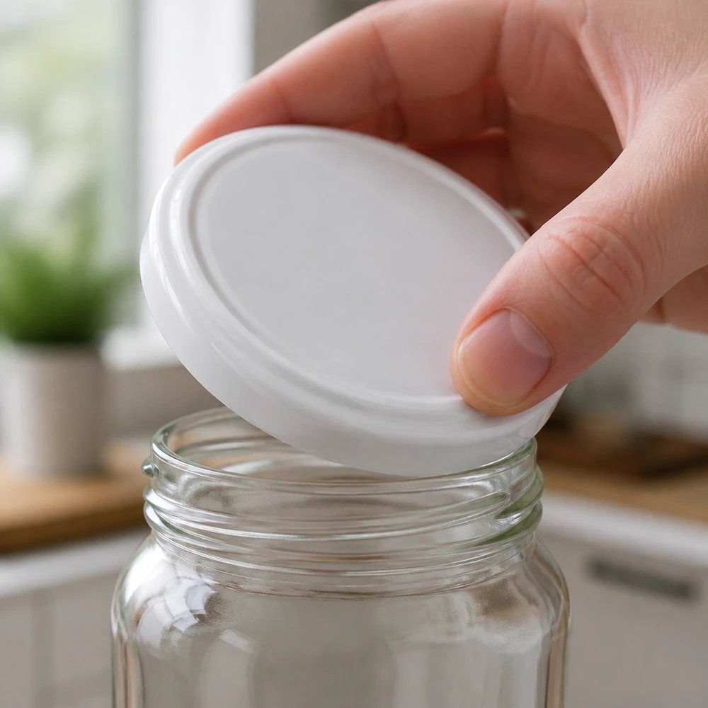 UNiTWIST TO63 weisser BPA-NI Metalldeckel BioSeal unitemp für Konservierung und Vorratshaltung