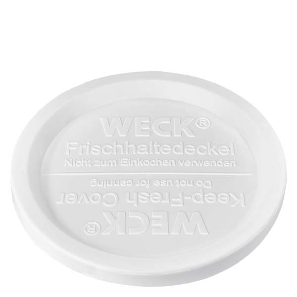 300ml Gourmetglas mit Frisched. WECK RR120 WECK Frischhaltedeckel weiß für RR120 Gourmetglas 300ml Ersatzdeckel Detailaufnahme von oben
