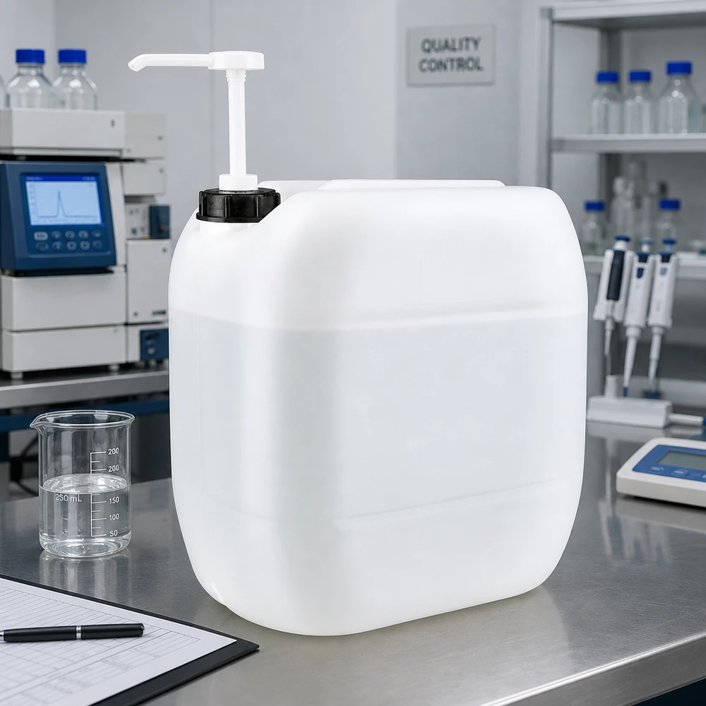 Kanister 30 Liter mit Dosierpumpe Säurebeständiger Chemikalienkanister 30L mit Dosierpumpe für Labor und Industrie