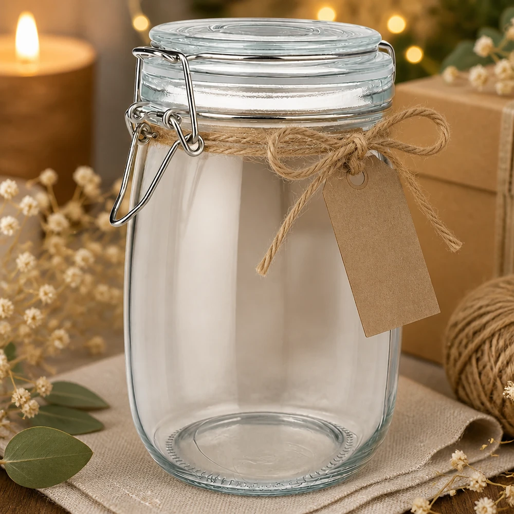 1000ml Vorratsglas mit Silikonring und Bügelverschluss UNiTWIST Praktisches 1000ml Vorratsglas mit einfachem Öffnungsmechanismus für den täglichen Gebrauch