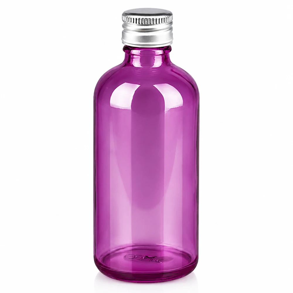 100ml Flas. 11mm Schraubverschluss Alu-Silber Standard PurpleLine. UT18/100 Elegante violette 100ml Glasflasche mit Standard-Verschluss für Labor und Kosmetikindustrie