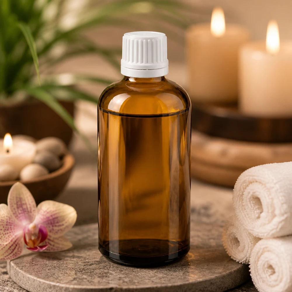 Elegante 100ml Tropfflasche in Braunglas-Optik für professionelle Dosierung