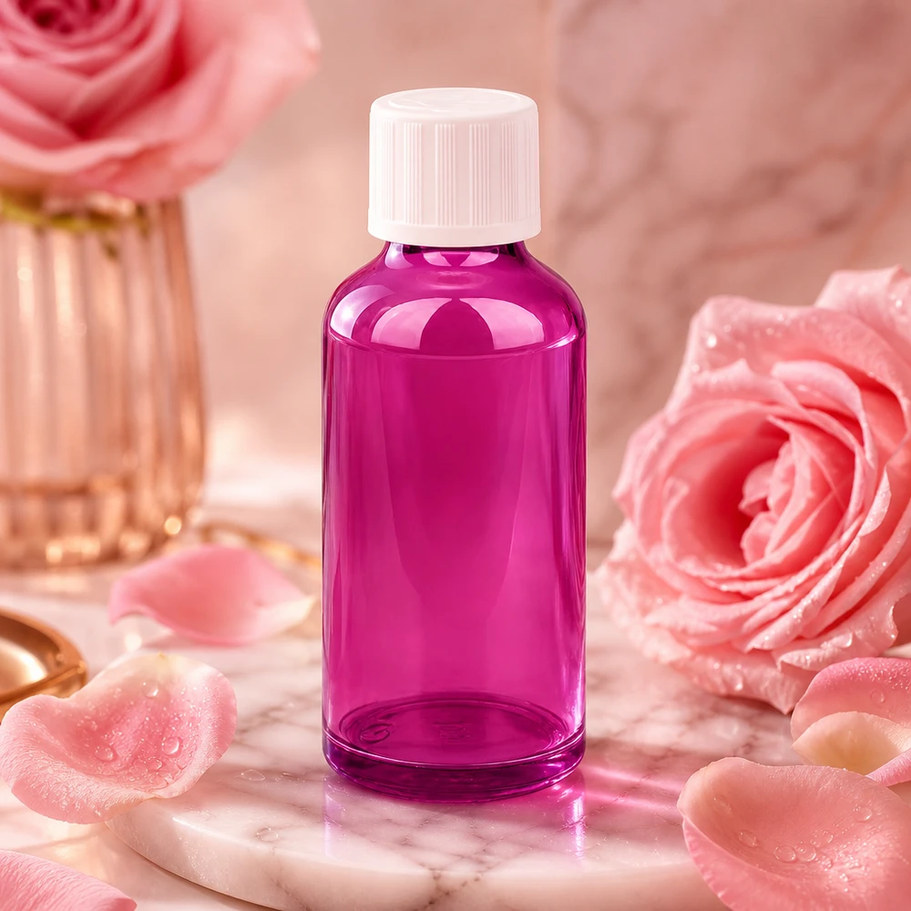 50ml Tropfflasche 1.2mm weiß Standard Kindersicher PurpleLine.UT18/50 50ml Flasche mit Tropfeinsatz in Purple - perfekt für DIY-Kosmetik und Naturheilkunde-Produkte