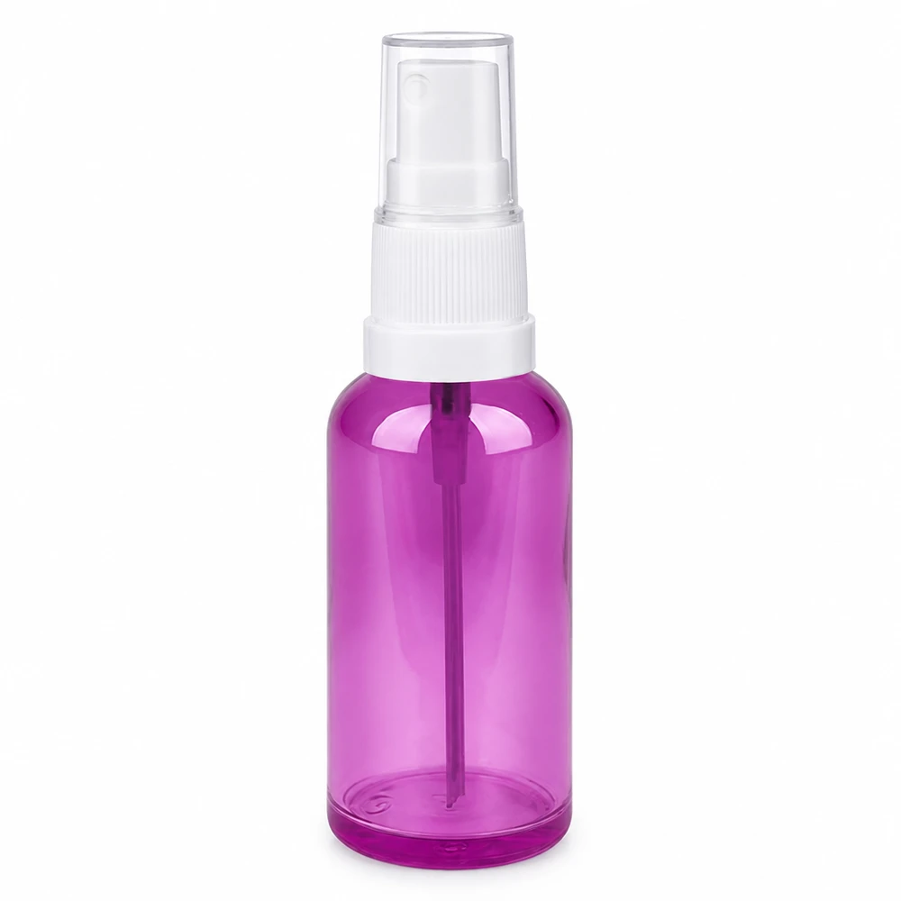 50ml Sprayflasche weiss/transparent Standard PurpleLine UT18/50 Handliche 50ml Sprühflasche rund in violett für DIY-Kosmetik und Aromatherapie