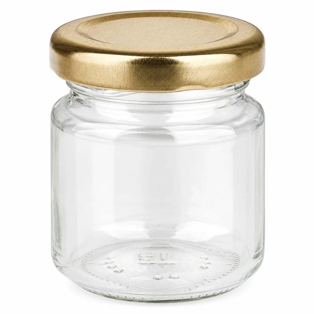 53ml Rundglas mit BasicSeal Deckel gold UNiTWIST 53ml Rundglas mit goldenem BasicSeal Deckel UNiTWIST - leeres Marmeladenglas aus Klarglas