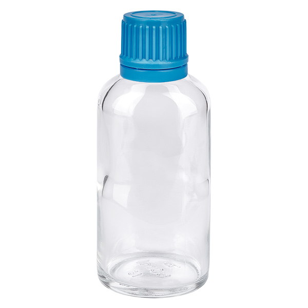 50ml Flasche 11mm Schraubverschluss blau Originalitätsverschluss ClearLine UT18/50