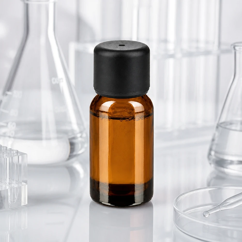 10ml Flasche 6mm Schraubverschluss schwarz Standard BrownLine UT18/10 Professionelle 10ml Braunglasflasche aus der BrownLine Collection für Chemikalien und Extrakte