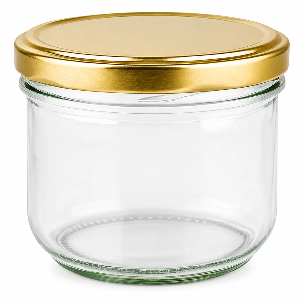 260ml Sturzglas mit BasicSeal Deckel gold UNiTWIST 260ml Sturzglas leer mit goldenem BasicSeal Deckel UNiTWIST System für Marmelade und Konserven