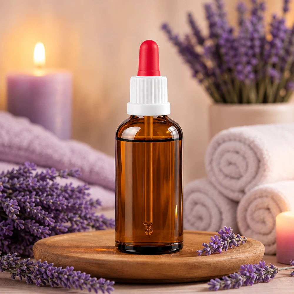 Braune Laborflasche 50ml mit kindersicherem weißem Verschluss für sichere Lagerung