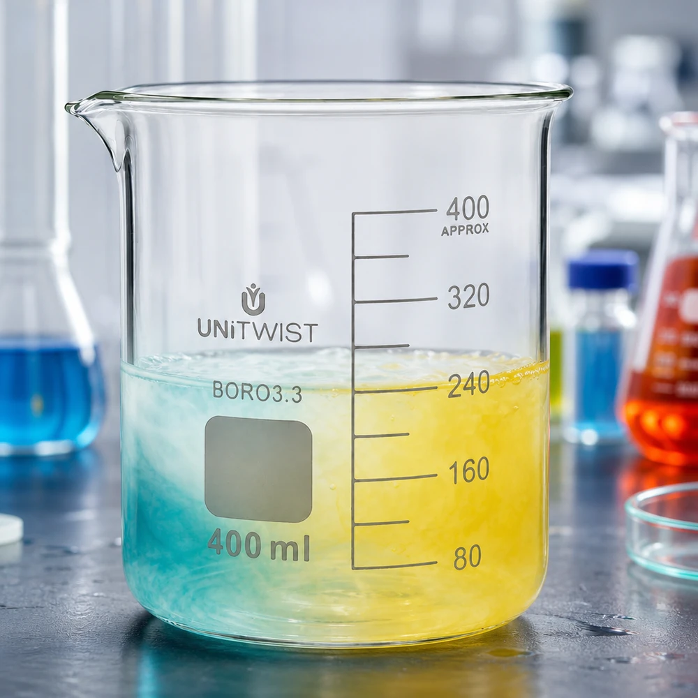 Becherglas 400ml Boro3.3 niedrige Form ideal für Laborreaktionen und Flüssigkeitsmessung