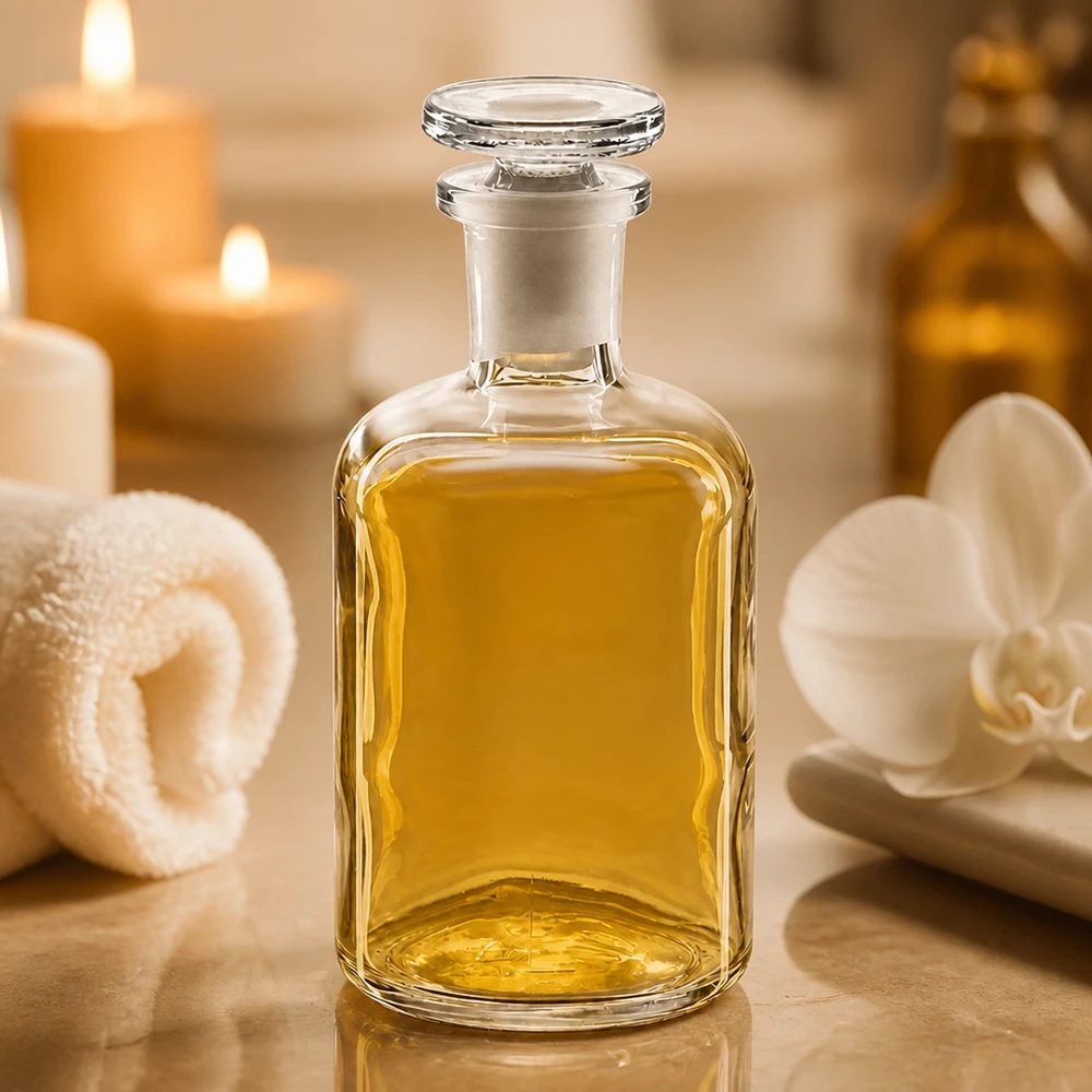 Rundschulterflasche 100ml klar Enghals Glasstopfen Rechteckige Rundschulterflasche Glas 100ml Enghals Stopfen Kosmetik Serum Behälter