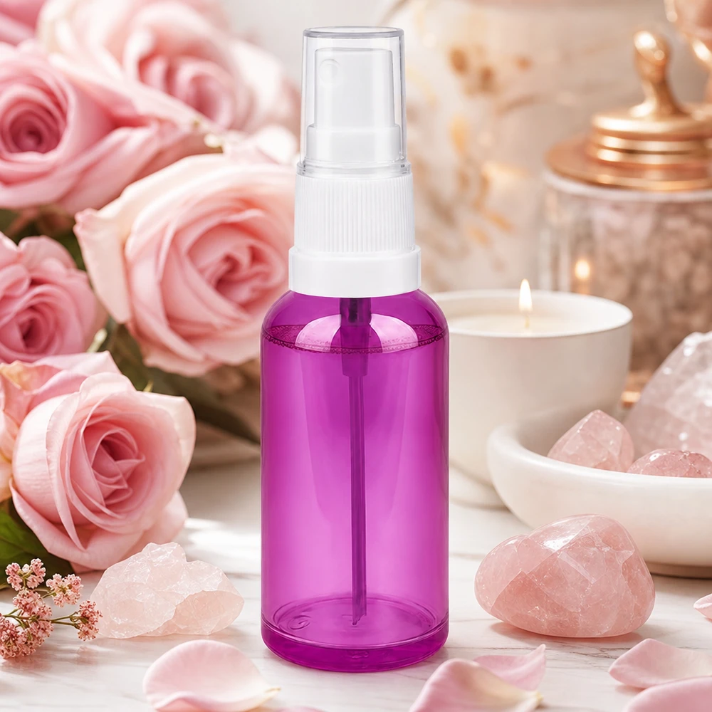 50ml Sprayflasche weiss/transparent Standard PurpleLine UT18/50 Kompakte 50ml Sprayflasche in trendigem Lila für Beauty Routine und Hautpflege