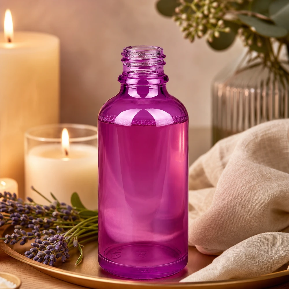 50ml Apothekenflasche PurpleLine UT18/50 UNiTWIST PurpleLine UT18/50 UNiTWIST Flasche 50ml in tiefem Violett als dekorative Verpackungslösung