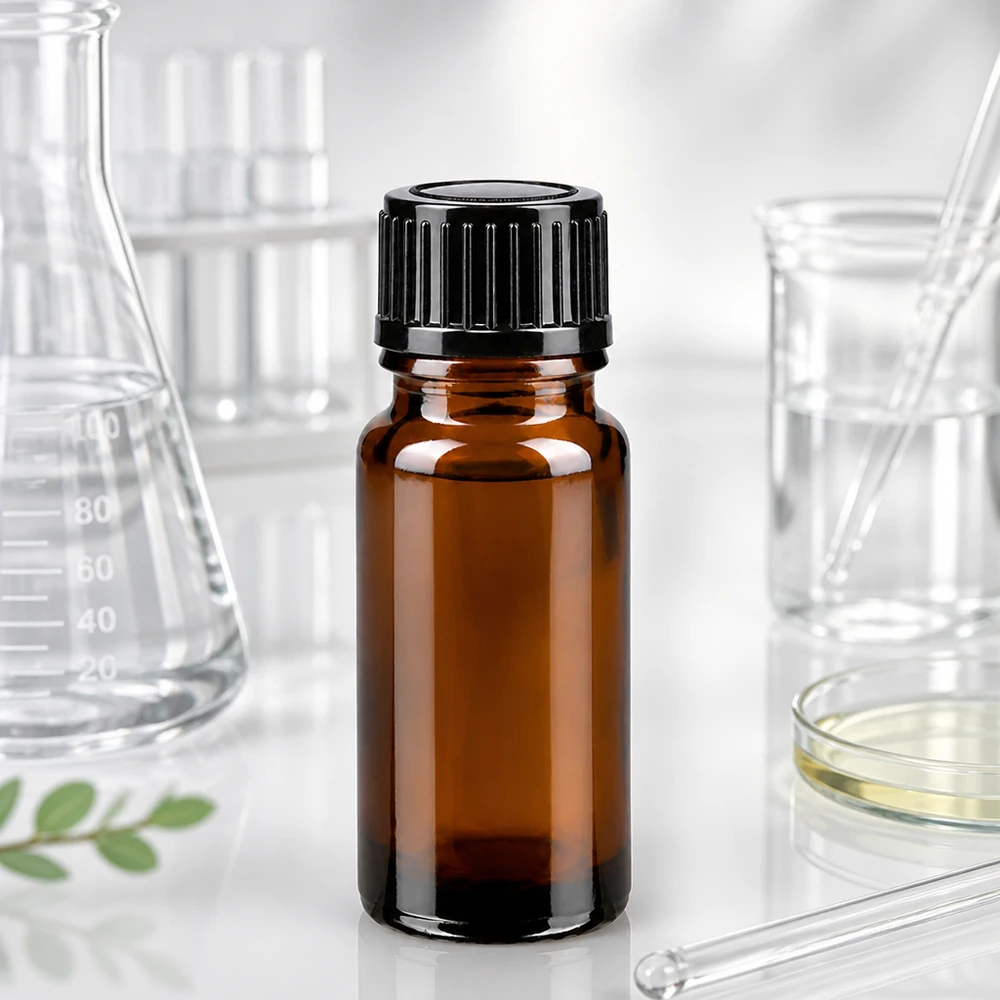 Apothekenflasche braun 10ml Tropfverschluss 1mm schwarz Standard UV-schützendes Braunglas 10ml Fläschchen mit schwarzem Verschluss für Tinkturen und Extrakte
